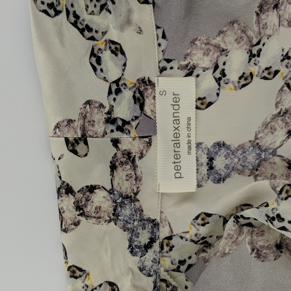 Peter Alexander Dressing Gown Robe Size Small Purple Abstract Pattern Belt - Picture 7 of 9